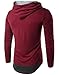 Guoji Men's Casual Slim Fit Long Sleeve T-Shirt with Hooded/Hoodies Tops (B27-Winered Small)