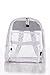 Clear Mesh Backpack For Kids Men & Women By Bravo - Large School & Travel Bag - Stylish Transparent See Through Design - Comfortable Padded Shoulder Straps - Utility Pocket & Bottle Holders (White)