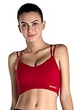 MotoRun Womens Push-Up Padded Strappy Sports Bra Cross Back Wirefree Fitness Yoga Top