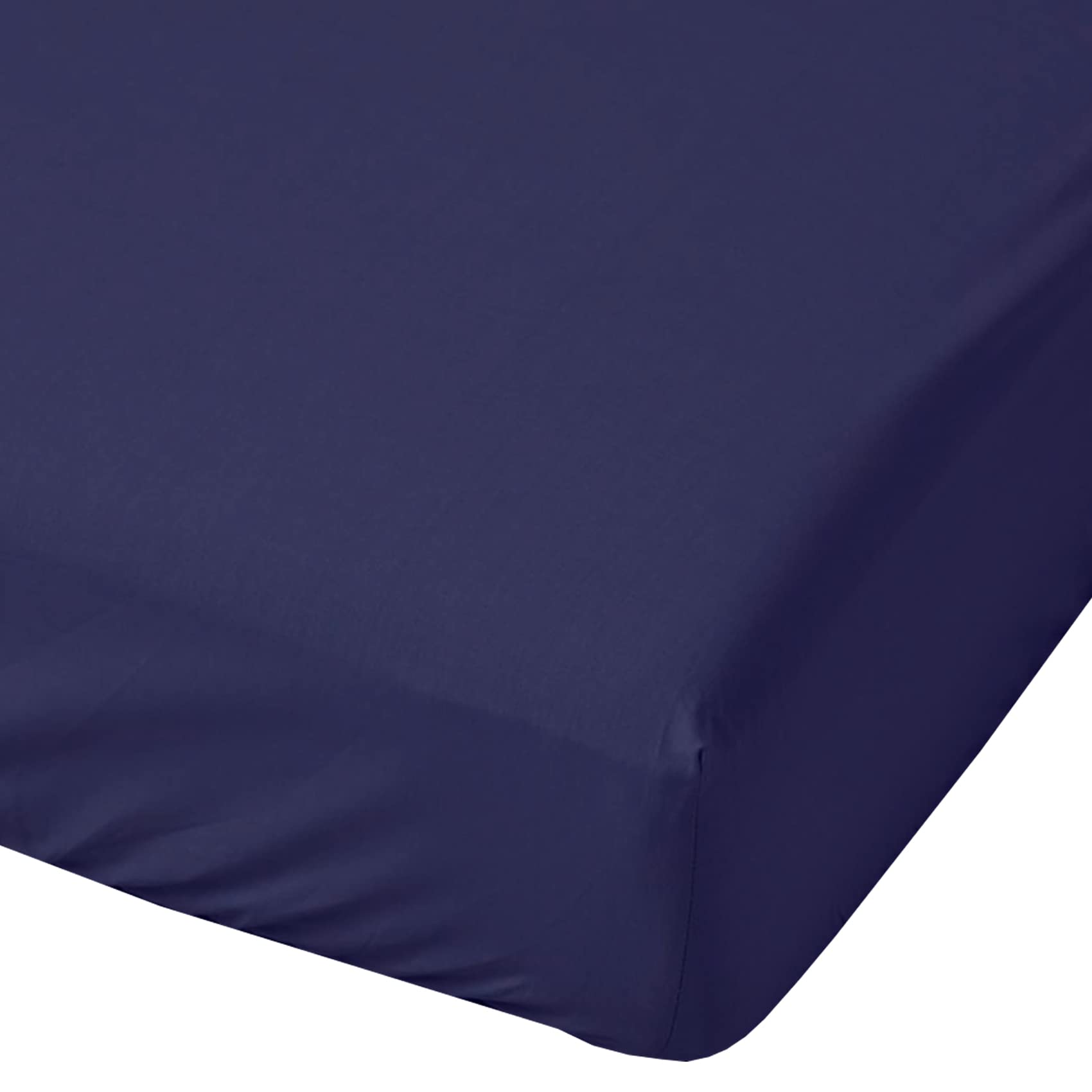 HOMELY IDEAS 180TC Fitted Sheet 25CM/10 Inches Deep with Elasticated Corners, Rich Cotton & Breathable Fitted Bed Sheets (Navy1, KING)