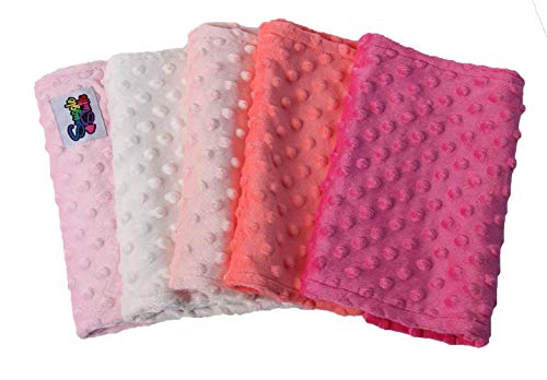 Baby 5 Pack Minky Dot Burp Cloths (Choose Color) (Shades Pink)