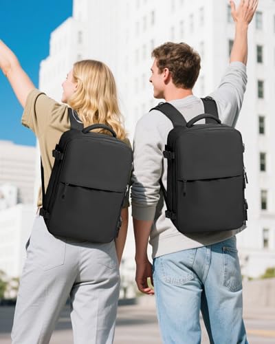 SZLX Vacuum Backpack Travel Bag with Pump Ryanair Cabin Bags 40x30x20 Wizzair British Airways Underseat Hand Luggage Carry-ons Travel Backpack Cabin Size Women Men Fit 14 Inch Laptop