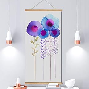 Hanging Poster Wooden Framed Beautiful Flowers Theme Home Wall Canvas Prints Ready to Hang - 18"x36"