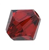 50pcs x Authentic 4mm Swarovski #5328 Xillion Bicone Crystal Beads (Siam Red) #SWA-b405