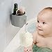 RyanLemon Elephant Toothbrush Holder for Toddler, Suction Cup Cute Toothbrush Holder for Kids, for Bathroom, with 3 Slots and 1 Hook, Grey
