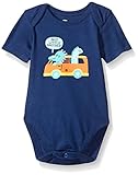 The Children's Place Boys' Talker Bodysuit, Captain Navy/Dinosaur, 6-9 Months