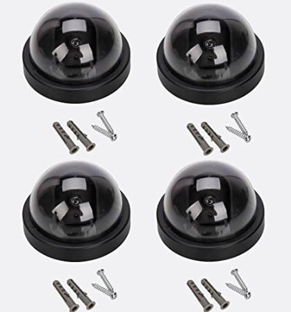 GosFrid 4 Pcs Dummy CCTV Dome Camera with Blinking Red LED Light