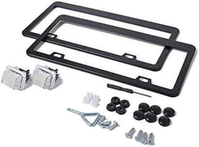 DIAMOEN License Plate Light 6500K + License Plate Frame Kit Auto Part for Mercedes-Benz W204 W221