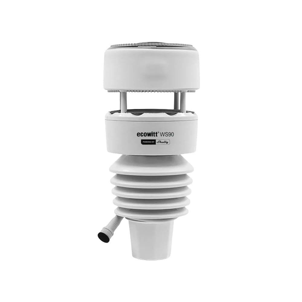 Ecowitt WS90 Powered by Shelly - Bluetooth & Zigbee 7-in-1 Smart Wetterstation, Smarte Bewässerung & Gartenbau, UV- & Solarstrahlungsmessung, Haptische Regenmessung, IPX5, Shelly Smart Control App 4