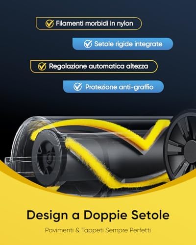 Aspirapolvere Senza Fili 58000Pa/ 50Min Aspirapolvere Lavapavimenti Potente Scopa Elettrica Senza Fili Ultraleggero,Antigroviglio,V12 Aspirapolvere Senza Sacco