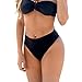 CENG MAU Swimwear Women Vintage Brazilian Ruched High Cut High Waisted Bathing Bikini Bottoms