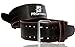 Leather Workout Belt - Weightlifting Belt with Metal Buckle for Men and Woman (Black/Red, Large)