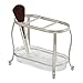 mDesign Traditional Cosmetics and Makeup Brush Holder for Bathroom Vanity Countertops - Satin/Clear