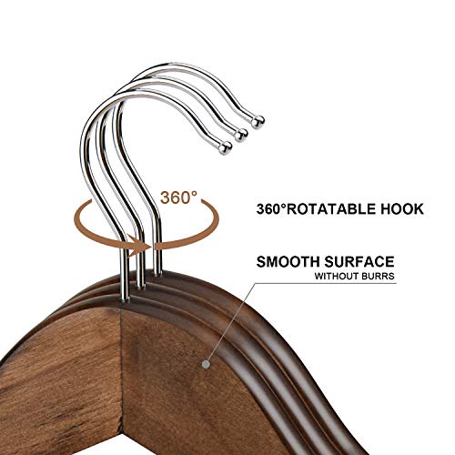 image for HOUSE DAY Wooden Hangers 20 Pack Wooden Clothes Hanger Wooden Coat Han