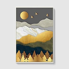 Framed Canvas Home Artwork Decoration Abstract Scenery Canvas Wall Art for Living Room, Bedroom - 16x24 inches