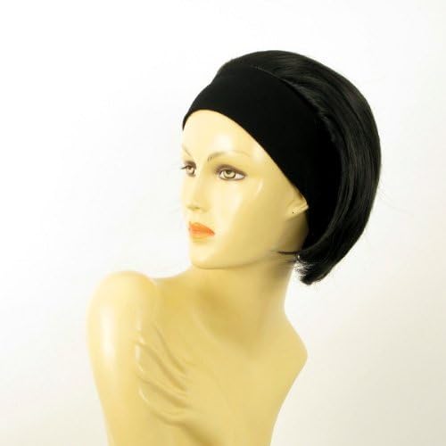 univers perruque Headband Wig Women Short Smooth Black Ref Amanda 1b