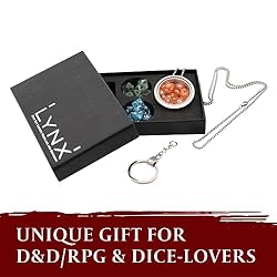 DND Dice Set Locket/Keychain - 3 Polyhedral Mini