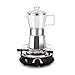 GEESTA Premium Crystal Glass-Top Stovetop Espresso Moka Pot - 6 cup - Coffee Maker with Durable Food-Grade Aluminum Bottom and Retro Shape