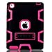 iPad 2 Case,iPad 3 Case,iPad 4 Case, AICase Kickstand Shockproof Heavy Duty Rubber High Impact Resistant Rugged Hybrid Three Layer Armor Protective Case with Stylus for iPad 2/3/4 (Black/Rose)