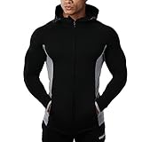 EU Men's Workout Full Zip Hoodie Gym Sweatshirts with Zipper Pockets Jackets