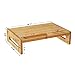 SONGMICS Bamboo Monitor Stand Desktop Riser Desk Organizer with Storage Slots for Computer Laptop TV Natural ULLD211N