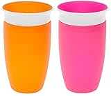Munchkin Miracle 360 Sippy Cup, Orange/Pink, 10 Ounce, 2 Count