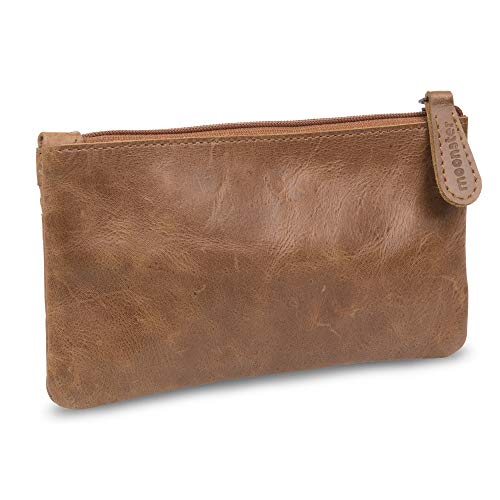 Moonster Leather Pencil Case Beautifully Handcrafted Zippered Pouch