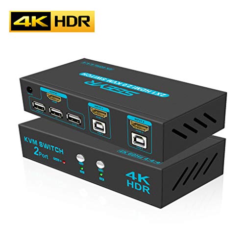 image for SGEYR HDMI KVM Ultra HDR KVM Selector Switch HDMI 2 Port KVM HDMI Sele