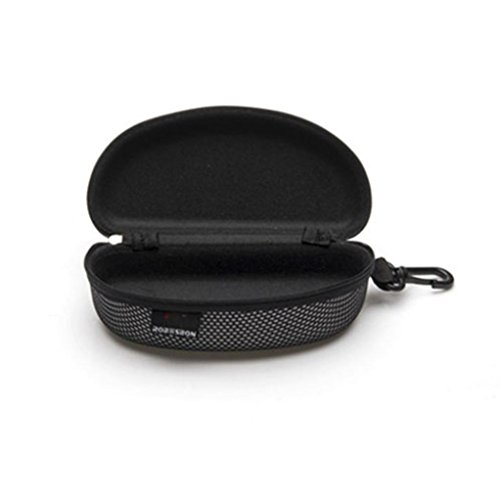 Coohole Portable Zipper Eye Glasses Sunglasses Clam Shell Hard Case Protector Box, Black