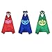 Bearfire New Superhero PJ Masks Cape/Mask Set Gekko Owlette Catboy Kids Costume Party (Red)