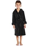 Kids Fleece Sleep Robe Black Size 12 Years