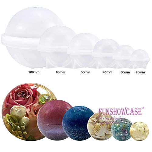 image for Funshowcase Sphere Resin Epoxy Silicone Molds for Jewelry Casting, Can