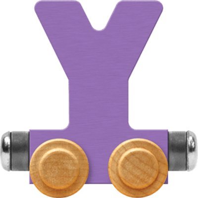 Maple Landmark NameTrain Pastel Letter Car Y - Made in USA (Lavender)