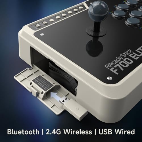 MAYFLASH Arcade Stick F700 Elite with Sanwa buttons and joystick for PS5, PS4, Switch/Switch 2, Windows, Apple, Android and more. Fighting Stick Support Wireless Bluetooth, 2.4G and Wired Connection