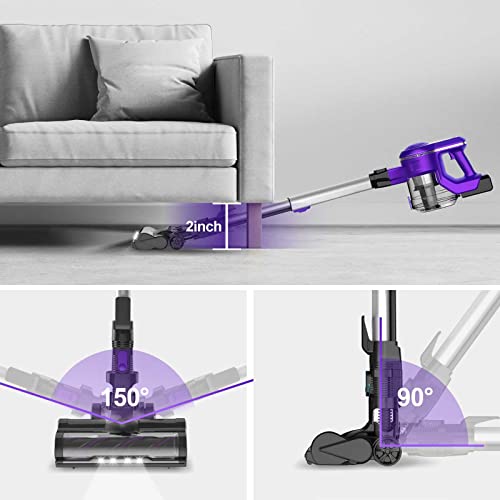 INSE Cordless Vacuum Cleaner, Stick Vacuum with 23KPa Powerful Suction, Up to 45min Runtime
