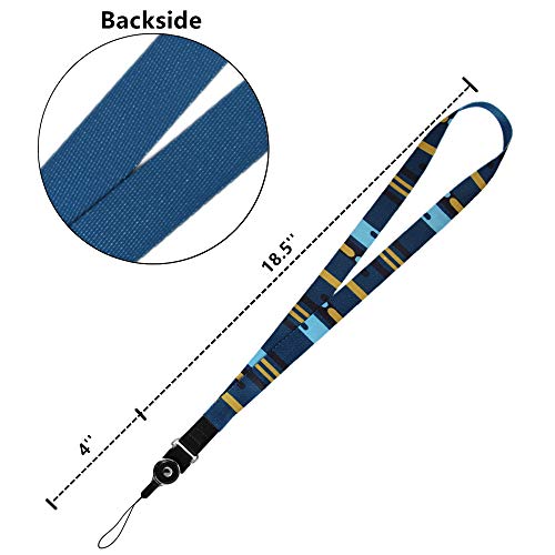 Crimmy Detachable Cell Phone Neck Lanyard, Universal, Double Sided Neck Strap Band Lanyards for Camera, Cell Phone, iPod, USB, Flash Drive (Blue Theme)
