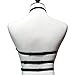 JELINDA Harness Black Belt Elastic Hollow Out Cupless Cage Bra