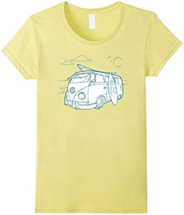Womens Surf Van Travel Shirt XL Lemon