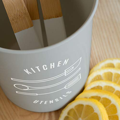 Now Designs Utensil Crock, Light Grey