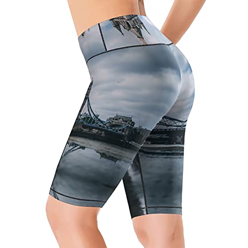 Inaayayi Hoge Taille Yoga Shorts Tower Bridge Panorama Engels Landmarks Skyline vrouwen Biker Shorts Yoga Workout… - Image 3