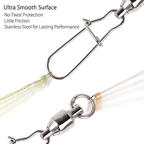 image for Alwonder 20 PCS Stainless Steel Fishing Ball Bearing Swivels with Duo 