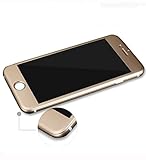 Connetech(tm) for Iphone 6 Color Screen Protector Unibody Style[titanium Alloy + Tempered Glass] Full Front Hybrid Titanium Alloy Sticker Built-in Tempered Glass Body Sticker 2.5 Round Edge 9h Hardness Premium Tempered Glass Screen Protector for Iphone 6 4.7 Inches (Iphone6 4.7 Inch-gold)