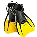 Phantom Aquatics Sport Snorkel Fins, Adjustable Travel Size Short Swim Fins for Snorkeling Diving Adult Men Womens Scuba Open Heel Swimming Flippers