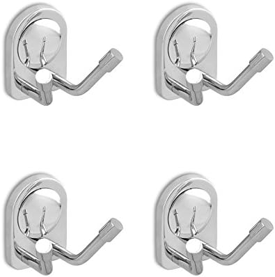 Doyours DY-1054 Stainless Steel Twin Hook Set (Steel Glossy, Pack of 4)