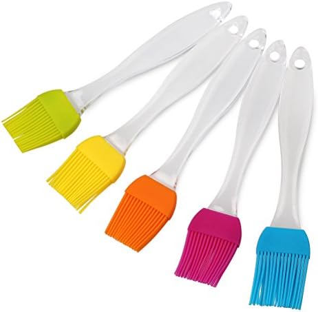 Silicone BBQ Basting Brush Set of 5 pcs Grill Brushes-UNIQEE Barbecue Utensil Desserts Baking Pastry Brushes (5 pcs Brush)