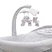 Simmons Kids Gliding Bedside Bassinet - Portable Crib with Activity Mobile Arm Featuring Spinning Toys, Vibration, Nightlight and Music, Peacock