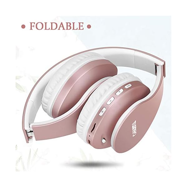 Bluetooth-HeadphonesTuinyo-Wireless-Headphones-Over-Ear-with-Microphone-Foldable-Lightweight-Stereo-Wireless-Headset-for-Travel-Work-TV-PC-Cellphone-Rose-Gold TUINYO Bluetooth Headphones, Wireless Headphones Over Ear with Microphone, Foldable & Lightweight Stereo Wireless…