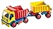 Wader Quality Toys Basics Dump Truck Toy with Trailer, Noise-Cancelling Rubber Tires, Hands-on Play