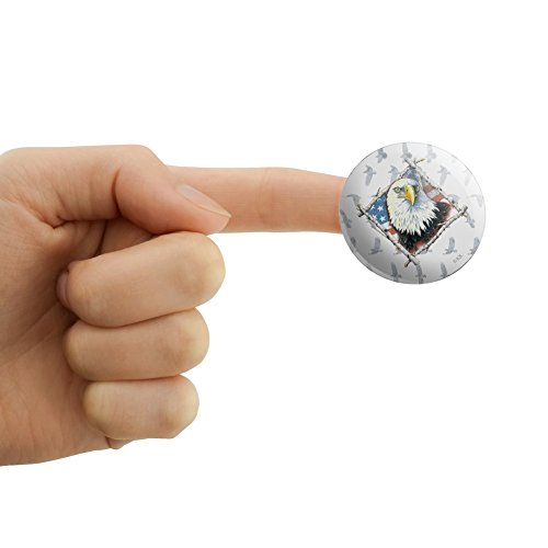 Patriotic Bald Eagle Diamond American USA Flag 1.5" Puffy Bubble Dome Scrapbooking Crafting Sticker Set