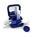 Adecco LLC Portable Contact Lens Case Travel Kit Mirror +bottle + tweezers Container Holder (blue)